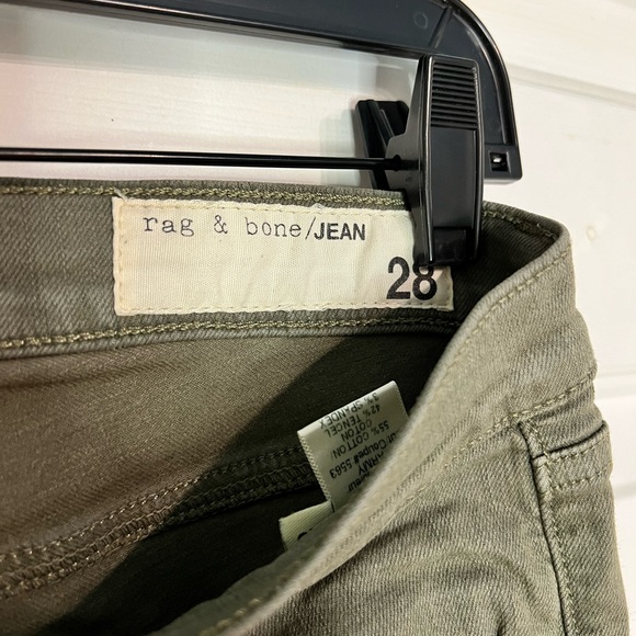 rag & bone skinny jean in olive, size 28 - Picture 3 of 6
